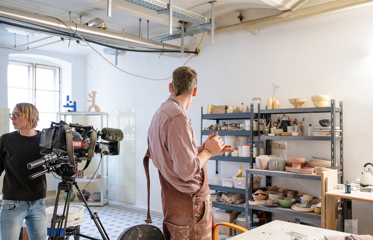 Keramikatelier mit Kamera Set-Up
